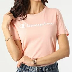 Tee Shirt Femme 114911 Saumon de Champion 8 Tee Shirt Femme 114911 Saumon de Champion -Champion Soldes champion 300988 114911 PS012 20220204T161229 03
