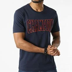 Tee Shirt 217172 Bleu Marine de Champion 8 Tee Shirt 217172 Bleu Marine de Champion -Champion Soldes champion 300991 217172 BS538 20220210T133553 03