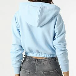 Sweat Capuche Femme Crop 114861 Bleu Clair de Champion -Champion Soldes champion 300996 114861 BS151 20220204T162745 04
