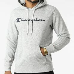 Sweat Capuche 217142 Gris Chiné de Champion -Champion Soldes champion 302030 217142 EM021 20220210T134439 03