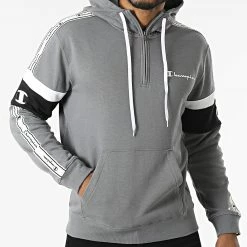 Sweat Capuche Col Zippé A Bandes 217190 Gris de Champion 8 Sweat Capuche Col Zippé A Bandes 217190 Gris de Champion -Champion Soldes champion 302070 217190 ES007 20220210T134457 03