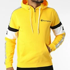 Sweat Capuche Col Zippé A Bandes 217190 Jaune de Champion 8 Sweat Capuche Col Zippé A Bandes 217190 Jaune de Champion -Champion Soldes champion 302073 217190 YS011 20220210T134305 03