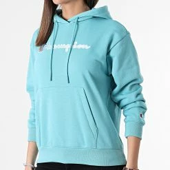 Sweat Capuche Femme 114919 Turquoise de Champion -Champion Soldes champion 302361 114919 BS148 20220223T151436 03