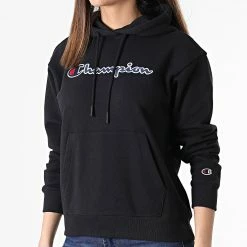 Sweat Capuche Femme 114919 Noir de Champion -Champion Soldes champion 302363 114919 KK001 20220223T145958 03