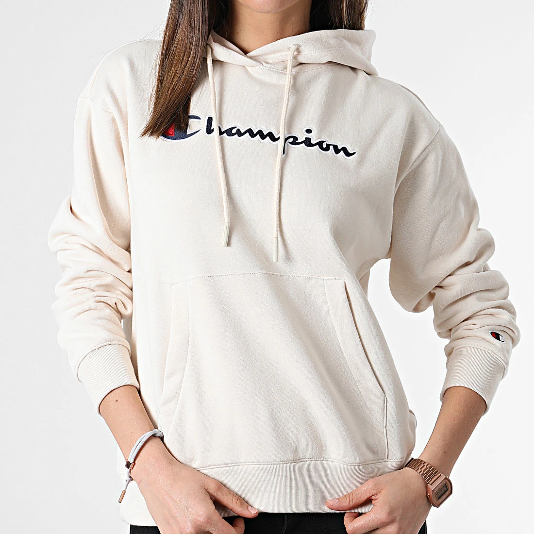 Sweat Capuche Femme 114919 Beige de Champion 3 Sweat Capuche Femme 114919 Beige de Champion