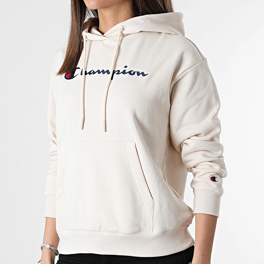 Sweat Capuche Femme 114919 Beige de Champion 5 Sweat Capuche Femme 114919 Beige de Champion – Image 3