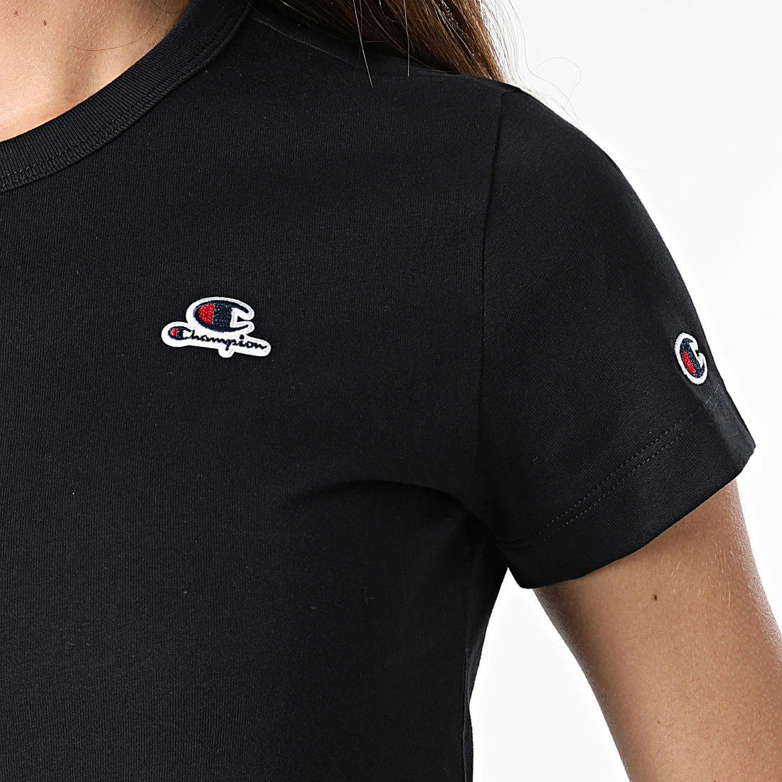 Tee Shirt Femme Crop 114929 Noir de Champion 4 Tee Shirt Femme Crop 114929 Noir de Champion – Image 2