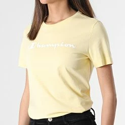 Tee Shirt Femme 114911 Jaune de Champion 8 Tee Shirt Femme 114911 Jaune de Champion -Champion Soldes champion 303439 114911 YS105 20220223T150117 03