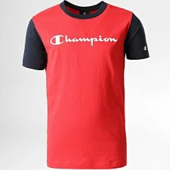 Tee Shirt Enfant 305909 Rouge Bleu Marine de Champion