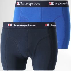 Lot De 2 Boxers U20001 Bleu Clair Bleu Marine de Champion