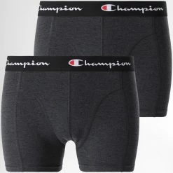 Lot De 2 Boxers U20001 Noir Gris Anthracite de Champion