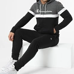 Ensemble De Survetement 217413 Noir Gris Anthracite Chiné de Champion