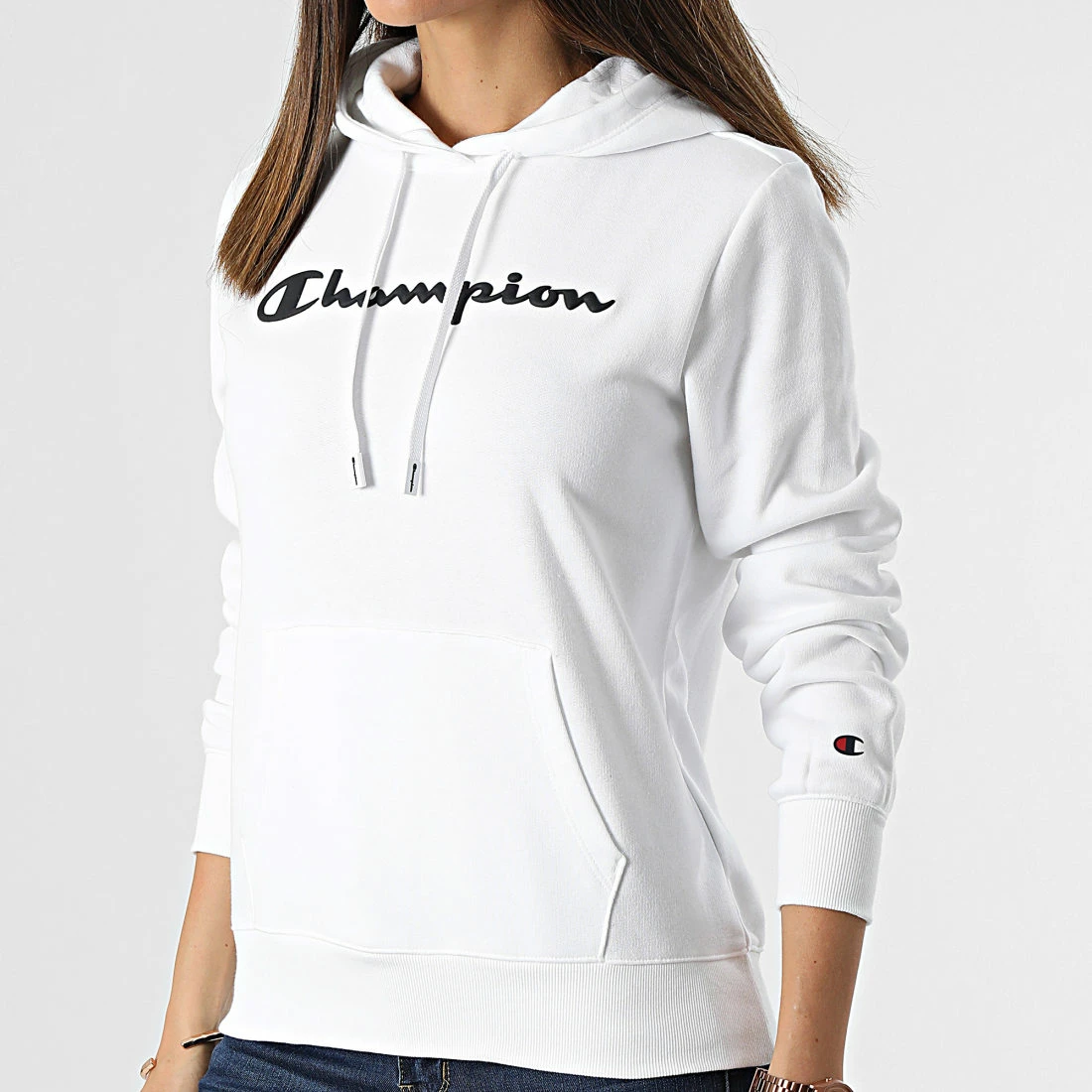 Sweat Capuche Femme 114858 Blanc de Champion 5 Sweat Capuche Femme 114858 Blanc de Champion – Image 3