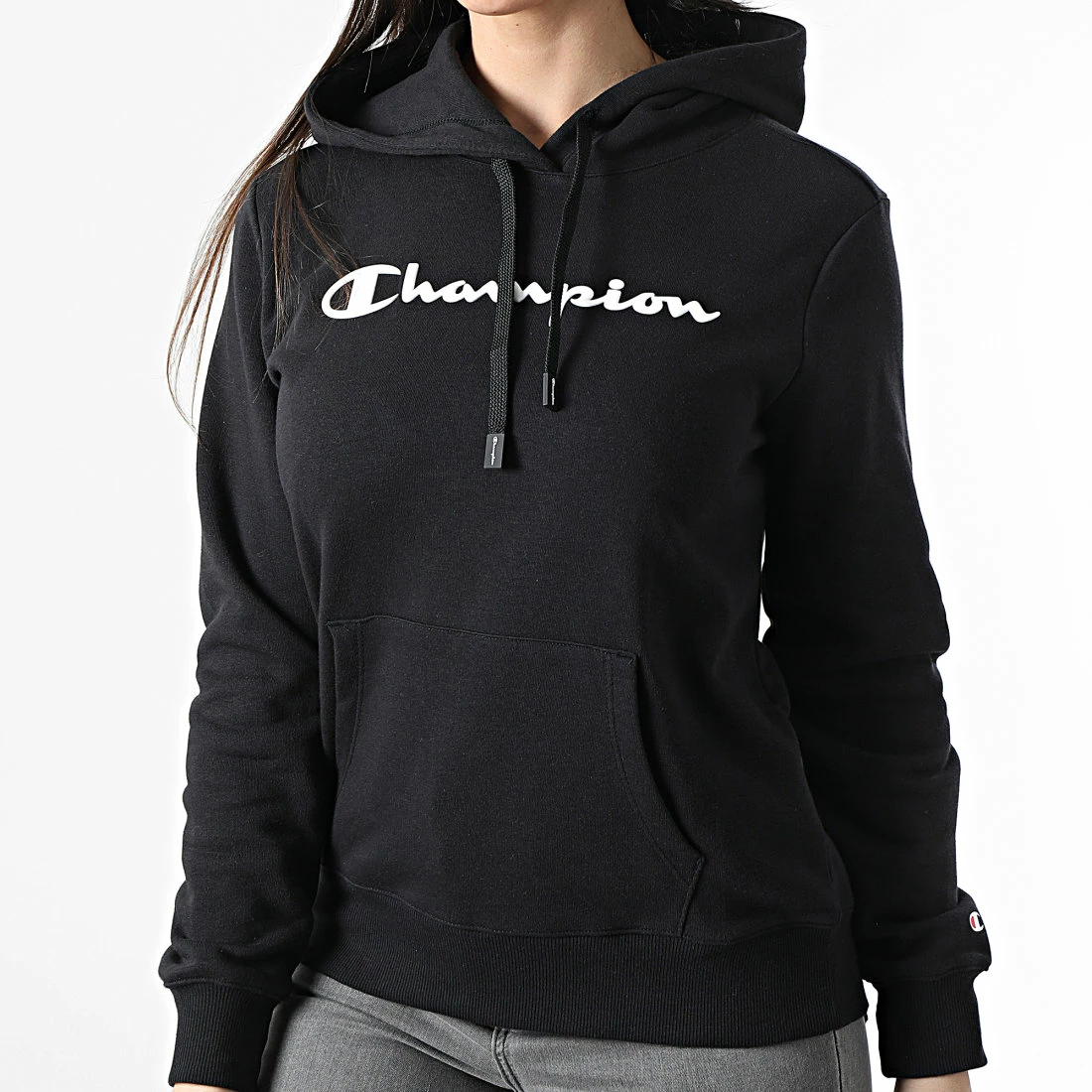 Sweat Capuche Femme 114858 Noir de Champion 5 Sweat Capuche Femme 114858 Noir de Champion – Image 3