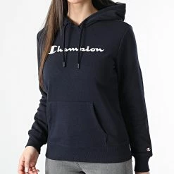 Sweat Capuche Femme 114858 Bleu Marine de Champion -Champion Soldes champion 307129 114858 BS501 20220309T150016 03