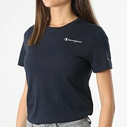 Tee Shirt Femme 114912 Bleu Marine de Champion -Champion Soldes champion 307988 114912 BS501 20220331T145522 03