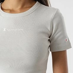 Tee Shirt Femme 114915 Beige de Champion -Champion Soldes champion 308288 114915 MS014 20220329T160119 02