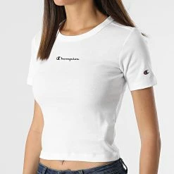 Tee Shirt Femme 114915 Blanc de Champion 8 Tee Shirt Femme 114915 Blanc de Champion -Champion Soldes champion 308291 114915 WW001 20220329T160559 03