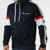 Veste Zippée Capuche Tricolore A Bandes 217192 Noir Blanc de Champion -Champion Soldes champion 308913 217192 BS501 20220408T120948 01