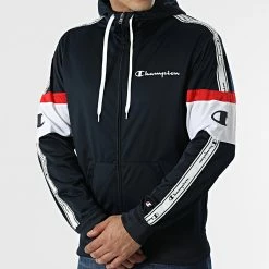 Veste Zippée Capuche Tricolore A Bandes 217192 Noir Blanc de Champion 8 Veste Zippée Capuche Tricolore A Bandes 217192 Noir Blanc de Champion -Champion Soldes champion 308913 217192 BS501 20220408T120951 03