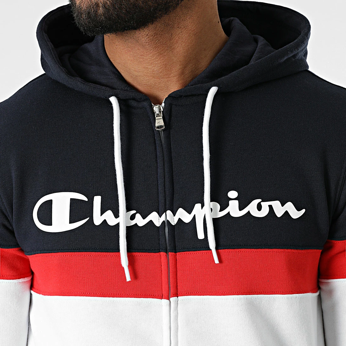 Ensemble de Survetement Tricolore 217413 Bleu Marine Blanc de Champion 4 Ensemble de Survetement Tricolore 217413 Bleu Marine Blanc de Champion – Image 2