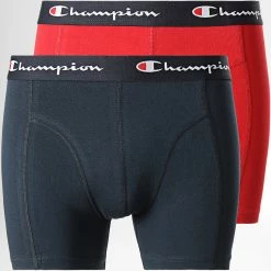 Lot De 2 Boxers U20001 Bleu Marine Rouge de Champion