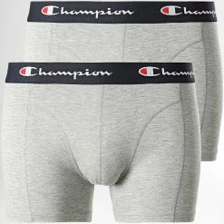 Lot De 2 Boxers U20001 Gris Chiné de Champion