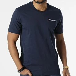 Tee Shirt 217813 Bleu Marine de Champion -Champion Soldes champion 312951 217813 BS538 20220407T162348 03
