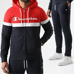 Ensemble de Survetement Tricolore 217413 Bleu Marine Rouge de Champion