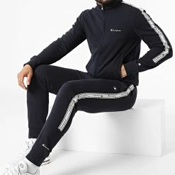 Ensemble De Survetement A Bandes 217414 Bleu Marine de Champion