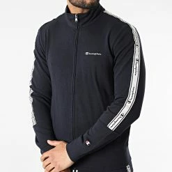 Ensemble De Survetement A Bandes 217414 Bleu Marine de Champion -Champion Soldes champion 313585 217414 BS501 20220421T140916 03