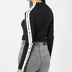 Tee Shirt Manches Longues Femme A Bandes 115330 Noir de Champion 9 Tee Shirt Manches Longues Femme A Bandes 115330 Noir de Champion -Champion Soldes champion 314482 115330 KK001 20220429T161247 04