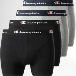 Lot De 4 Boxers U20002 Noir Gris Chiné de Champion