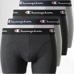 Lot De 4 Boxers U20003 Gris Chiné Gris Anthracite Chiné de Champion