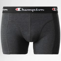 Lot De 4 Boxers U20002 Noir Gris Anthracite Chiné de Champion -Champion Soldes champion 314600 U20002 KK003 20220428T154701 03
