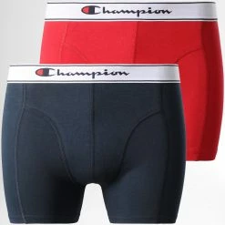Lot De 2 Boxers U20003 Bleu Marine Rouge de Champion