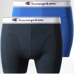 Lot De 2 Boxers U20003 Noir Bleu Roi de Champion