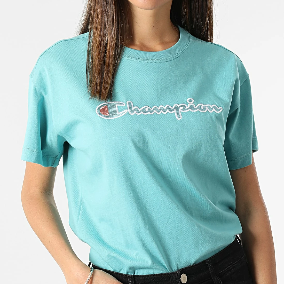 Tee Shirt Femme 115351 Turquoise de Champion 3 Tee Shirt Femme 115351 Turquoise de Champion