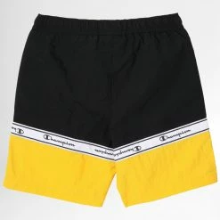 Short De Bain Enfant A Bandes 306045 Noir Jaune de Champion -Champion Soldes champion 321539 306045 KK001 20220621T151048 04