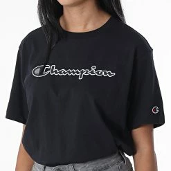 Tee Shirt Femme 115496 Noir de Champion -Champion Soldes champion 327717 115496 KK001 20220803T160853 03