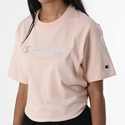 Tee Shirt Femme 115496 Rose de Champion -Champion Soldes champion 327718 115496 PS103 20220802T161240 03