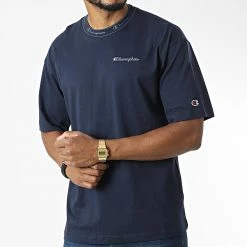 Tee Shirt 217872 Bleu Marine de Champion 8 Tee Shirt 217872 Bleu Marine de Champion -Champion Soldes champion 327728 217872 BS538 20220719T161423 03