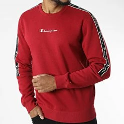 Sweat Crewneck A Bandes 217830 Bordeaux de Champion