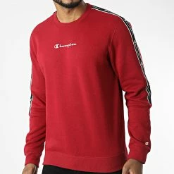 Sweat Crewneck A Bandes 217830 Bordeaux de Champion -Champion Soldes champion 327822 217830 RS506 20220719T160704 03