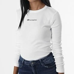 Tee Shirt Manches Longues Femme 115431 Blanc de Champion 8 Tee Shirt Manches Longues Femme 115431 Blanc de Champion -Champion Soldes champion 327865 115431 WW001 20220802T161015 03