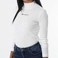 Tee Shirt Manches Longues Femme 115432 Blanc de Champion -Champion Soldes champion 327887 115432 WW001 20220802T161121 03