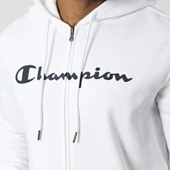 Sweat Zippé Capuche 217929 Blanc de Champion -Champion Soldes champion 327899 217929 WW001 20220720T152204 02