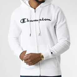 Sweat Zippé Capuche 217929 Blanc de Champion -Champion Soldes champion 327899 217929 WW001 20220720T152206 03