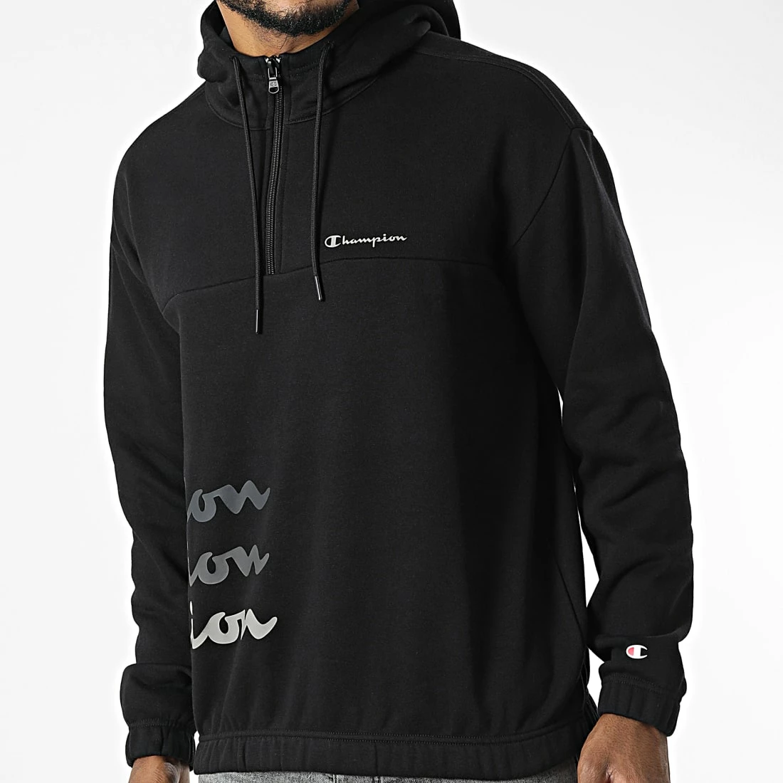 Sweat Col Zippé Capuche 217937 Noir de Champion 3 Sweat Col Zippé Capuche 217937 Noir de Champion