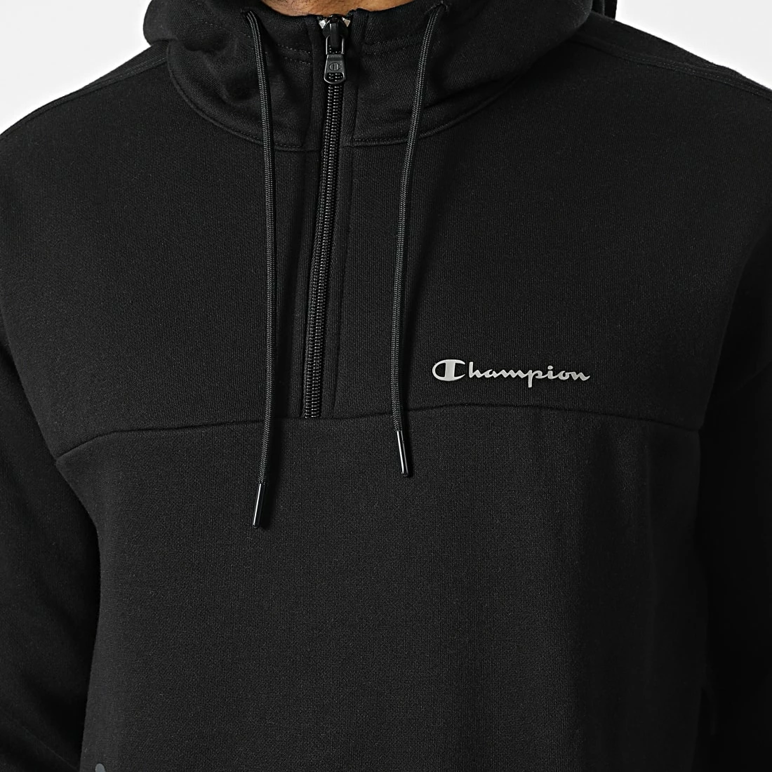 Sweat Col Zippé Capuche 217937 Noir de Champion 4 Sweat Col Zippé Capuche 217937 Noir de Champion – Image 2
